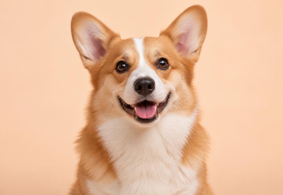 Un corgi souriant