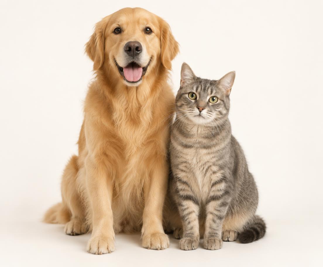 Chien et chat réunis